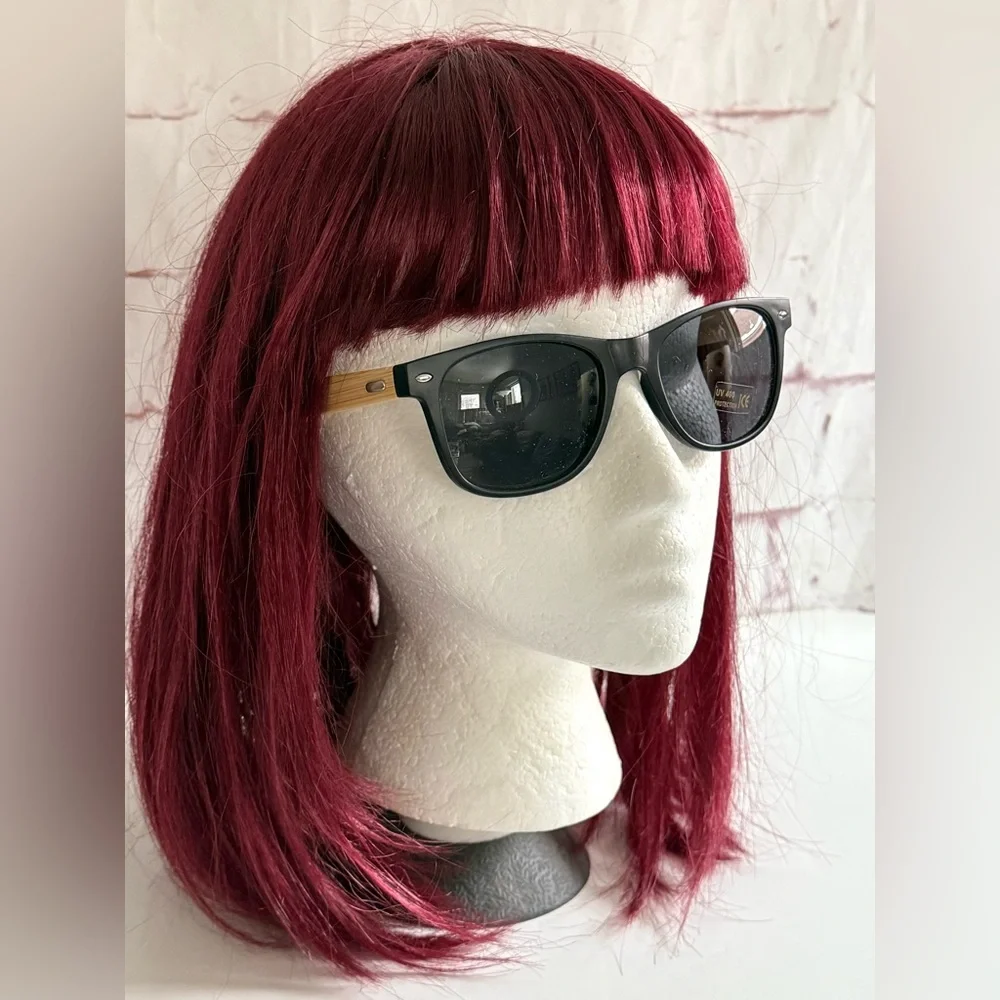 JOE’S SPECS 2 PAIR Black & Bamboo/Faux Wood Frame Sunglasses UV 400 NEW - Picture 2 of 16